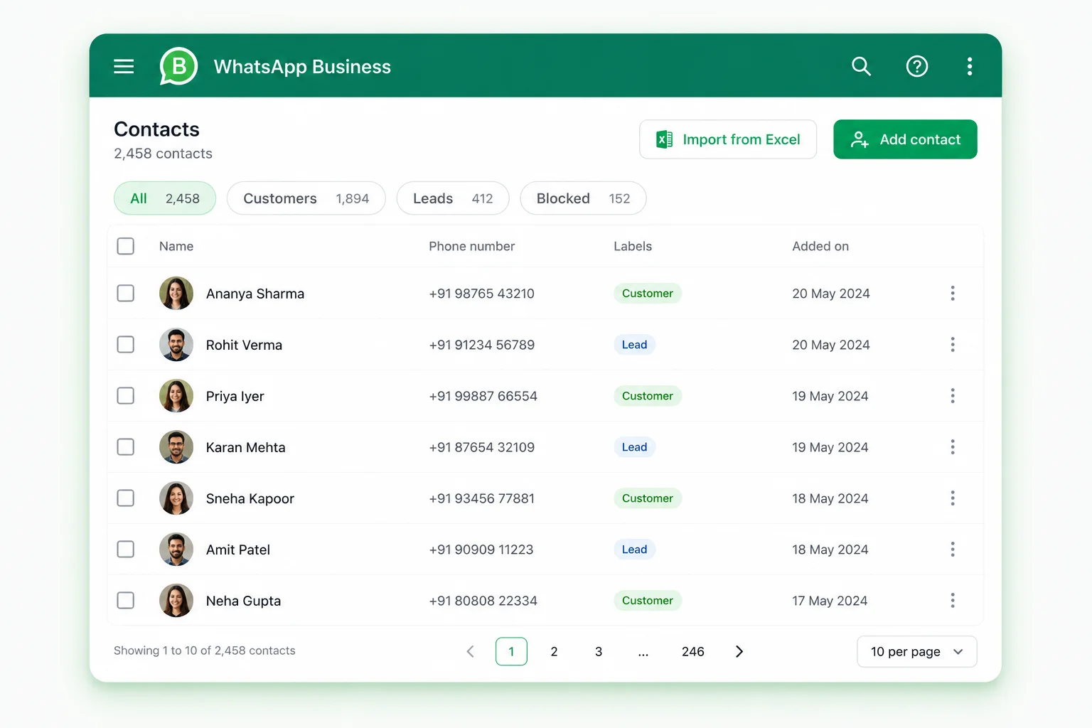 Whatsapp Excel Integration
